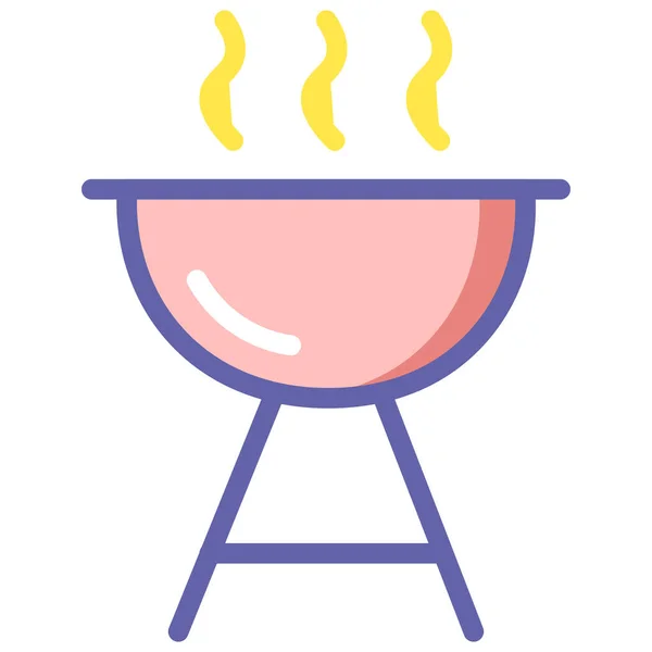 Barbecue Bbq Camp Icon Fill Outline Style — Stockový vektor