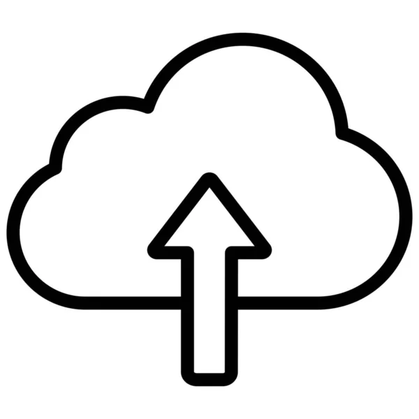 Cloud Computing Icono Almacenamiento Nube Estilo Esquema — Archivo Imágenes Vectoriales