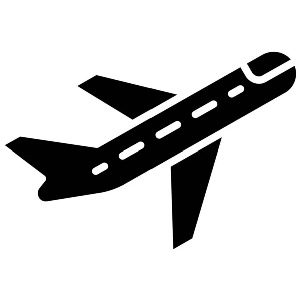 Avión Avión Vuelo Icono Estilo Sólido — Vector de stock