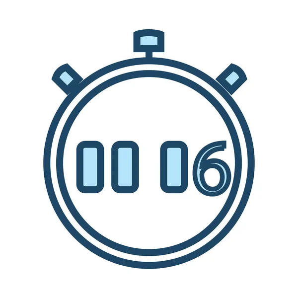 Countdown Des Digitalen Timer Quiz Timer Symbols Ausgefülltem Outline Stil — Stockvektor