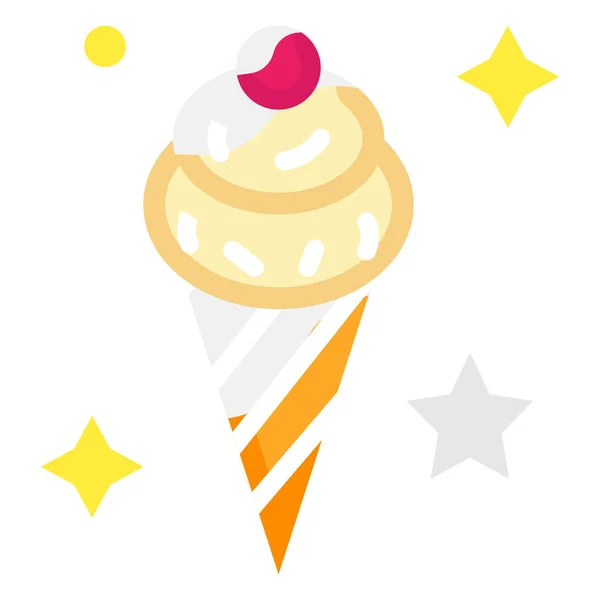 Сладкое Мороженое Икона Плоском Стиле — стоковый вектор