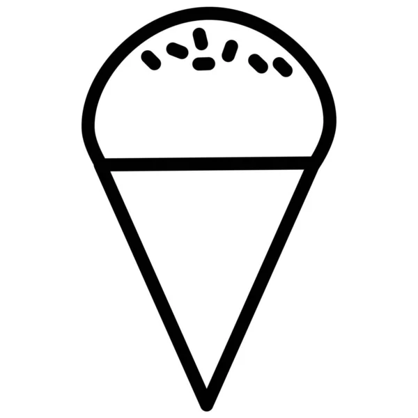 Cone Icecream Cream Dessert Icon Outline Style — Stock Vector