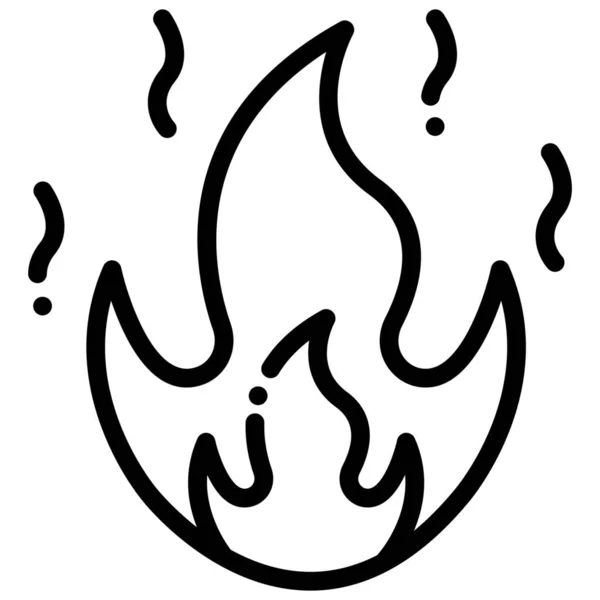 Ikona Płomienia Awaryjnego Zarysie — Wektor stockowy