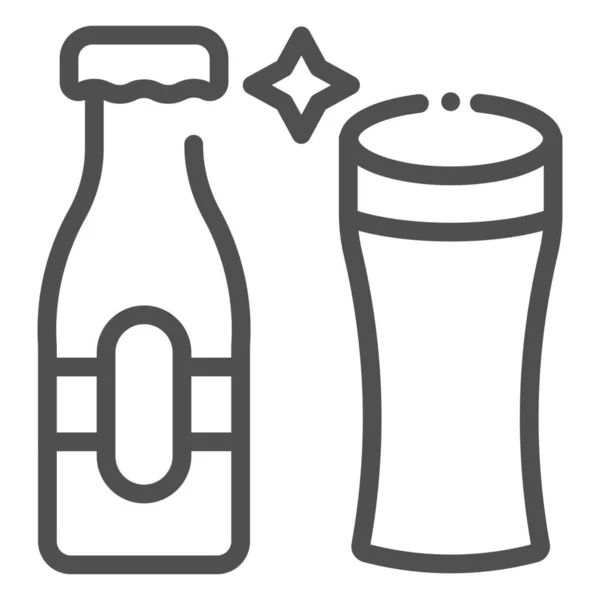 Garrafa Cerveja Celebração Bebidas Ícone Estilo Esboço —  Vetores de Stock
