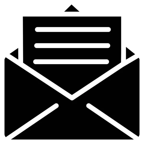 Werbung Mail Marketing Mail Symbol Solidem Stil — Stockvektor