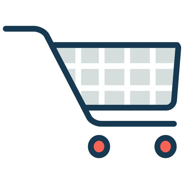 Comprar Ecommerce Icono Del Carrito Vacío Estilo Contorno Lleno — Archivo Imágenes Vectoriales