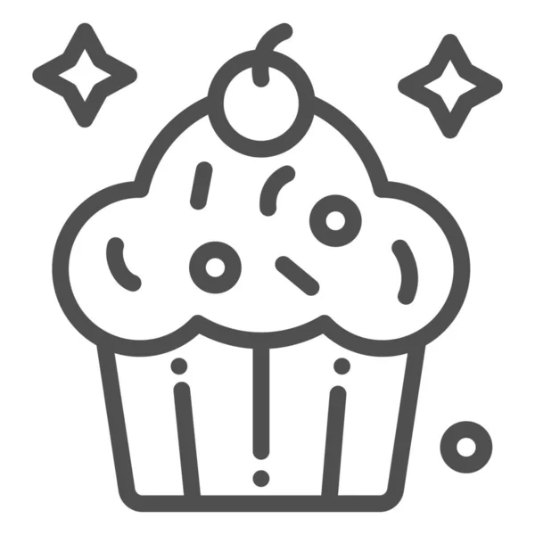Dort Cupcakes Ikona Dezertu Obrysovém Stylu — Stockový vektor