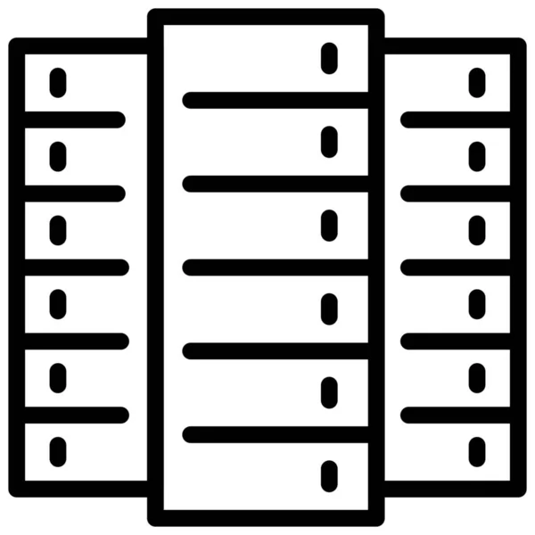 Big Data Rechenzentrum Symbol Umrissen Stil — Stockvektor