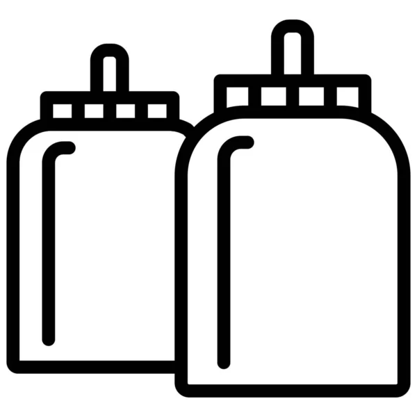 Bottle Container Ketchup Icon Outline Style — Stock vektor