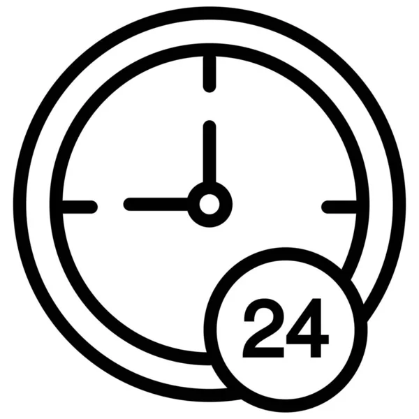 Reloj Asistencia Horas Icono Estilo Del Esquema — Archivo Imágenes Vectoriales