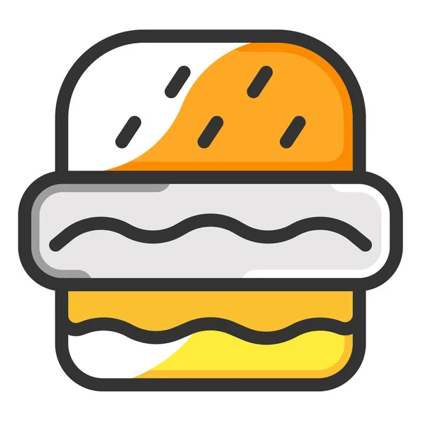 Burger Fastfood Ikona Plněné Obrys Stylu — Stockový vektor