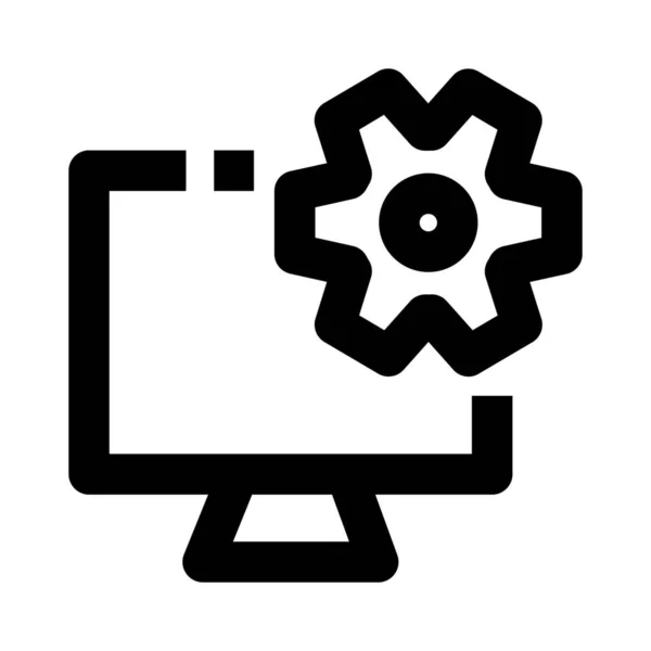 Computer Install Settings Icon — Stock Vector