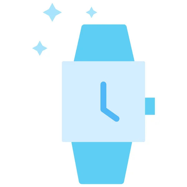 Analog Watch Clock Hour Icon Flat Style — Stok Vektör