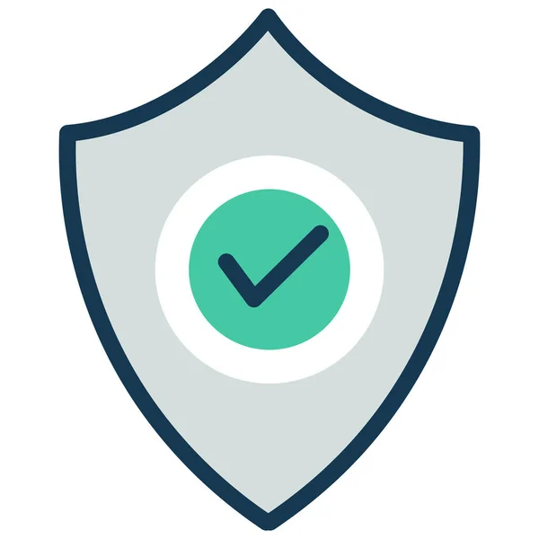 Icono Protección Antivirus Firewall Estilo Contorno Lleno — Vector de stock