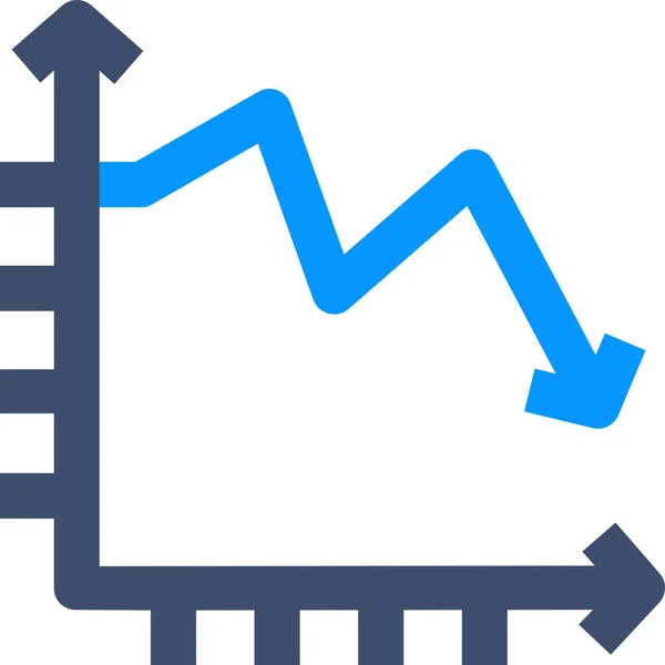 Gráfico Gráfico Linha Gráfico Ícone Burndown —  Vetores de Stock
