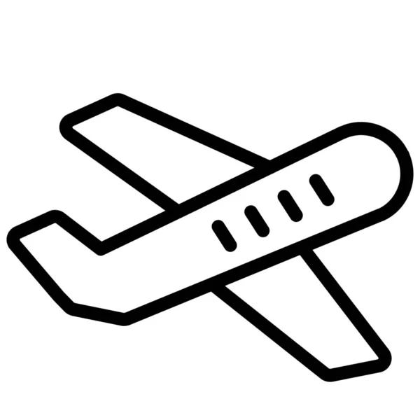 Vliegtuigvrachtpictogram Omlijnde Stijl — Stockvector