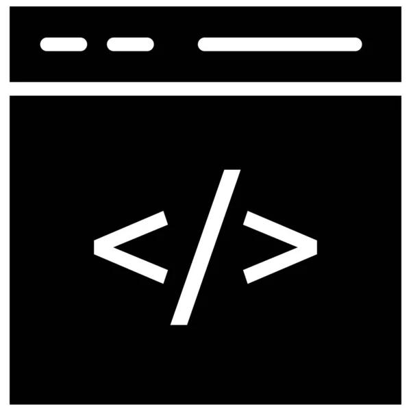 Browser Codierung Web Inhalte Symbol Solidem Stil — Stockvektor