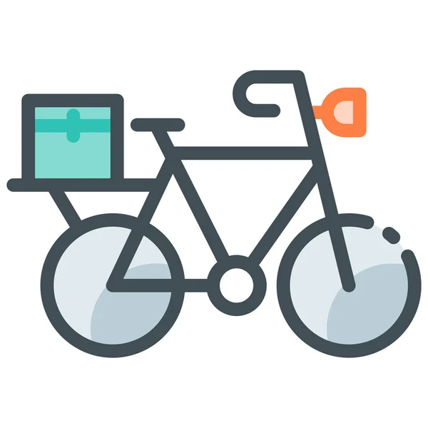 Bisiklet Teslimatı Çevrimiçi Yemek Ikonu — Stok Vektör