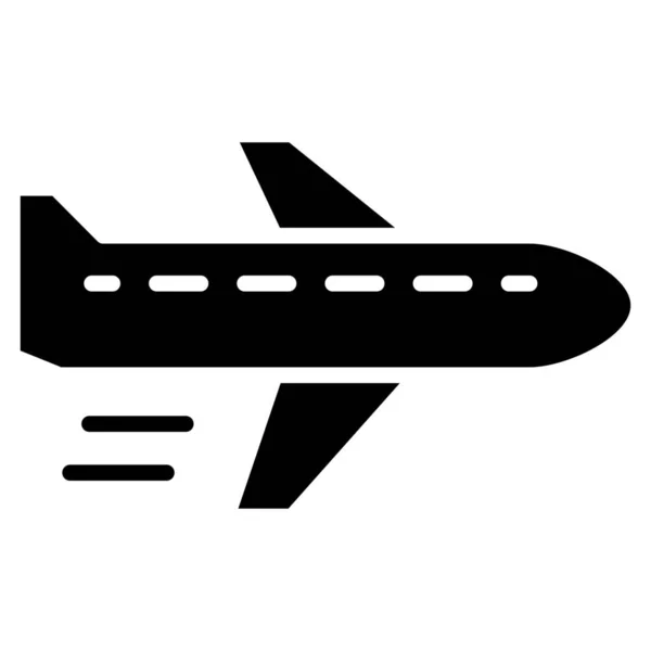Uçak Uçak Uçuş Simgesi Katı Stil — Stok Vektör