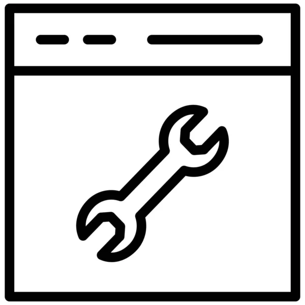 Icône Préférences Optimisation Configuration Dans Style Contour — Image vectorielle