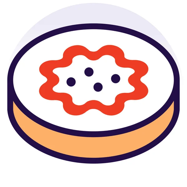 Μπισκότα Fish Cake Τροφίμων Εικονίδιο Στυλ Γεμάτο Περίγραμμα — Διανυσματικό Αρχείο