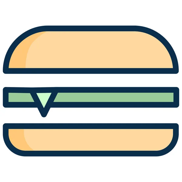 Pequeno Almoço Hambúrguer Ícone Fastfood Estilo Esboço Preenchido — Vetor de Stock