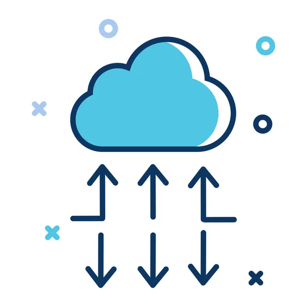 클라우드 클라우드 클라우드 데이터베이스 클라우드 네트워크 아이콘 스타일 — 스톡 벡터