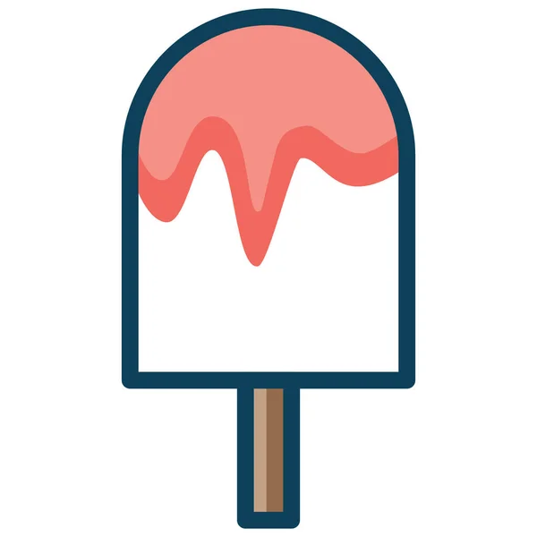 Dessert Stick Eis Ikone Stil Gefüllter Umrisse — Stockvektor