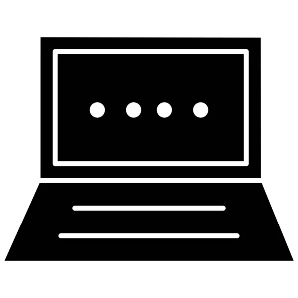 Computer Computer Gerät Laptop Symbol Solidem Stil — Stockvektor