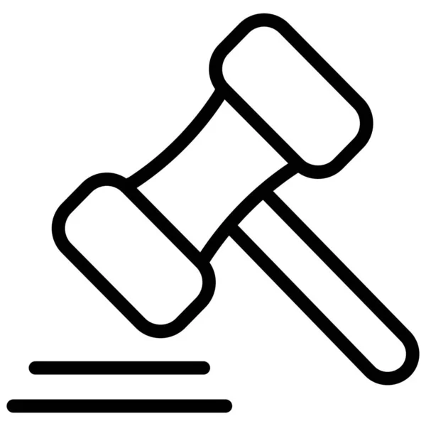 Auction Construction Hammer Icon Outline Style — Stock Vector