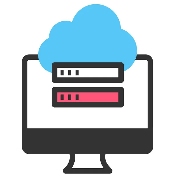 Icône Base Données Transfert Données Stockage Cloud — Image vectorielle