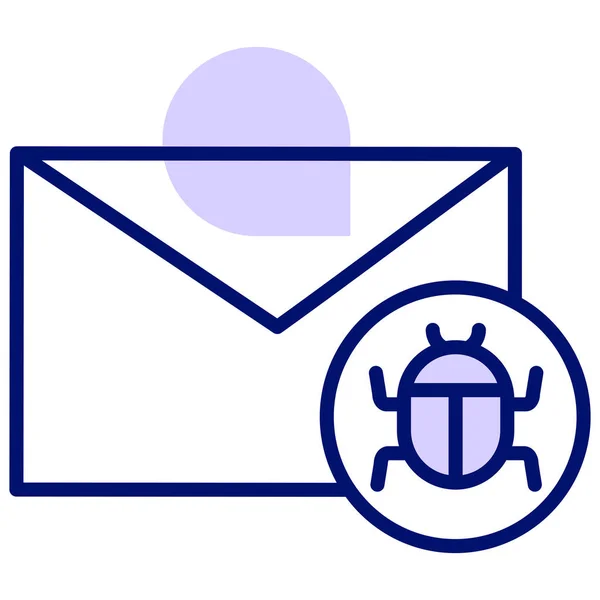 Código Mail Bug Hack Ícone Estilo Esboço Preenchido — Vetor de Stock