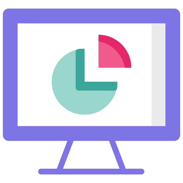 Data Analytics Evaluation Pie Chart Icon Flat Style — Stock Vector