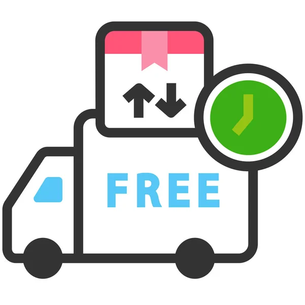 Ecommerce Free Delivery Logistics Icon — Stock Vector