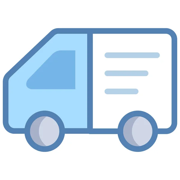 Commercial Vehicle Delivery Van Logistics Icon Filled Outline Style — Stock Vector