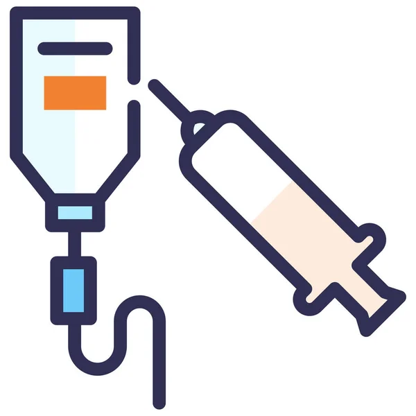 Bouteille Glucose Icône Santé Dans Style Contour Rempli — Image vectorielle