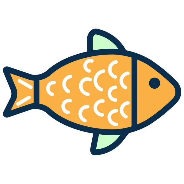 Rybí Jídlo Restaurace Ikona Vyplněném Stylu — Stockový vektor