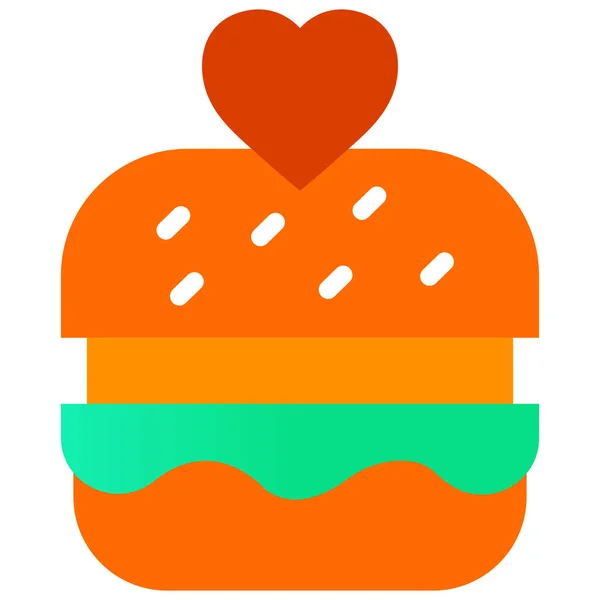 Application Burger Favorite Food Icon Flat Style — Stock Vector