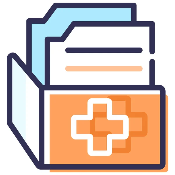 Proyecto Ley Informe Salud Archivo Médico Icono Estilo Esquema Lleno — Vector de stock