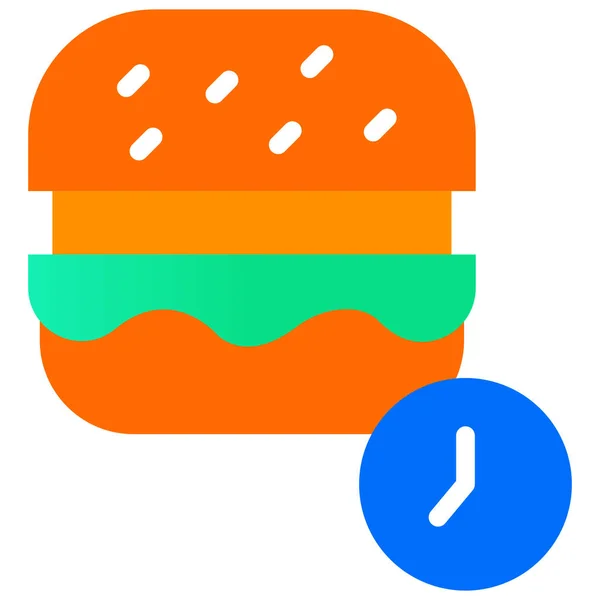Burger Date Food Delivery Icon Flat Style — Stock Vector