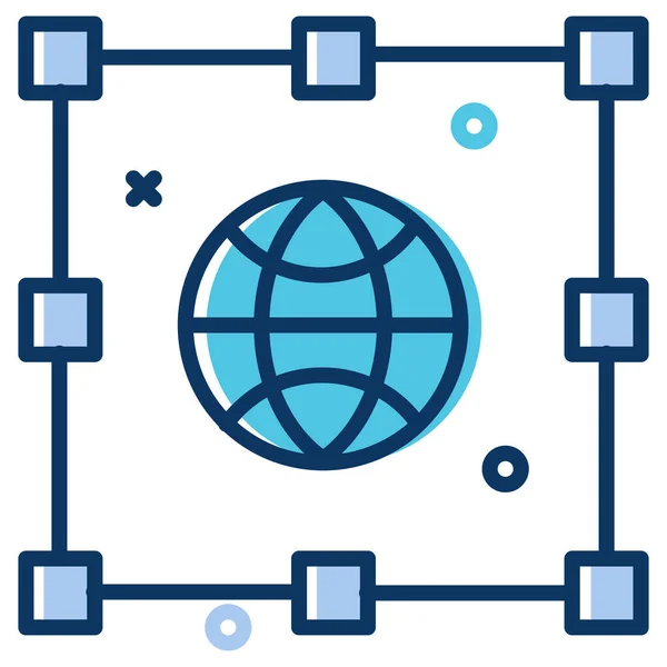 Icona Connettività Della Connessione Comunicazione Stile Contorno Pieno — Vettoriale Stock