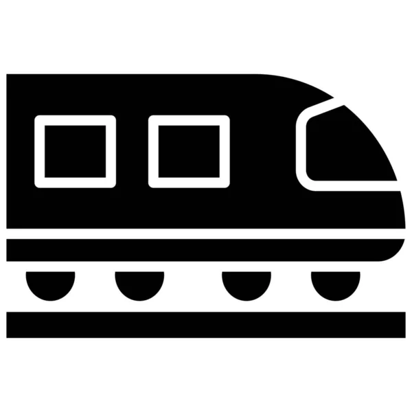 Bala Trem Logístico Ícone Ferroviário Estilo Sólido — Vetor de Stock