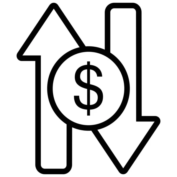 Иконка Обмена Валюты Стиле Наброска — стоковый вектор