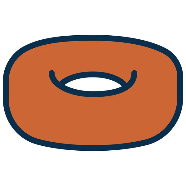 Икона Булочного Десерта Пончиками Стиле Заполненного Контура — стоковый вектор
