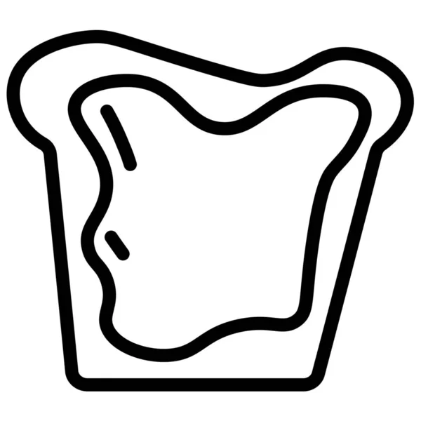 Pan Pan Omlet Icono Desayuno Estilo Del Esquema — Vector de stock