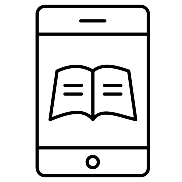 Ebooks Éducation Elearning Icône Dans Style Contour — Image vectorielle