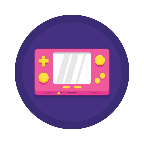 Gameboy Gamepad Handheld Console Icon Flat Style — Stock Vector