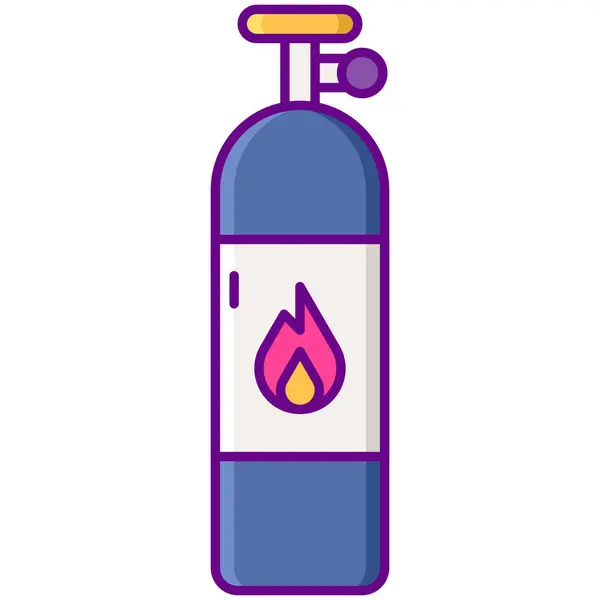 Bottle Gas Laboratory Icon Filled Outline Style — Stock Vector