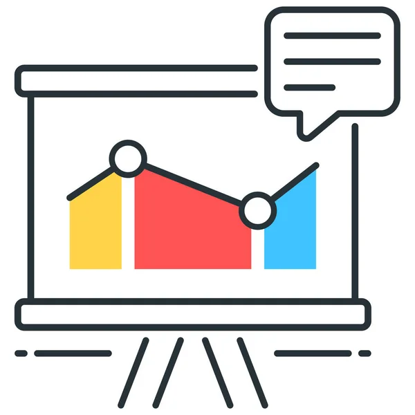 Datos Presentación Información Presentación Icono Presentación Estilo Esquema Rellenado — Vector de stock