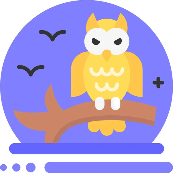 Scary Halloween Owl Icon Halloween Category — Stock Vector